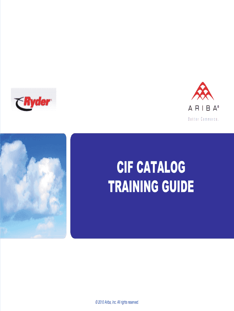 Fillable Online CIF CATALOG Fax Email Print pdfFiller