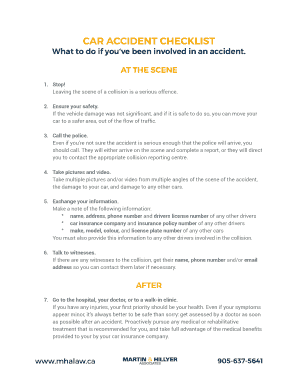 Fillable Online CAR ACCIDENT CHECKLIST Fax Email Print - pdfFiller