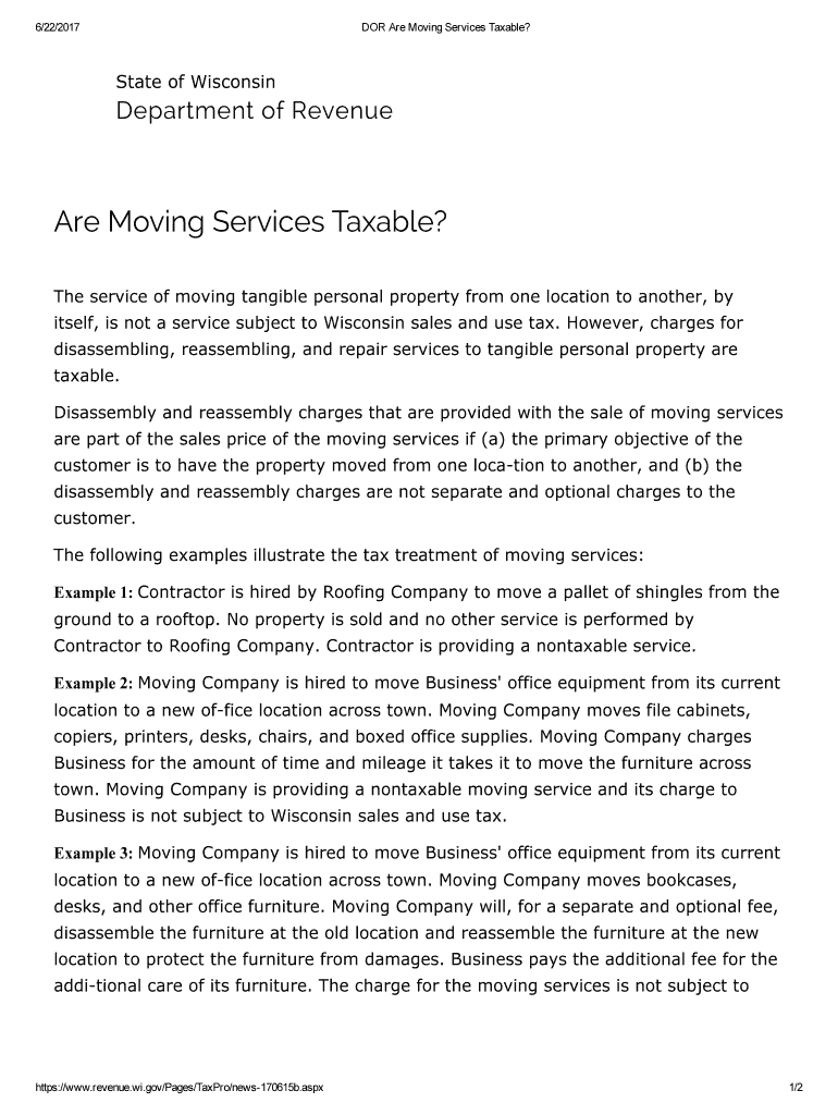 Fillable Online Are Moving Services Taxable Fax Email Print pdfFiller