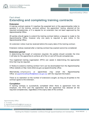A training contract expires if it reaches the expected term of the apprenticeship (refer to