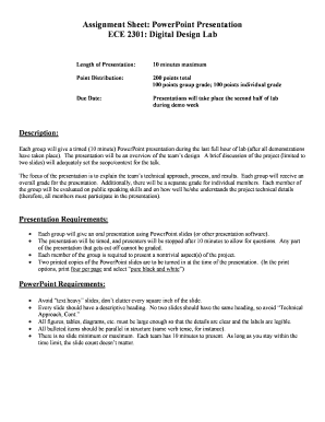 Assignment Sheet: PowerPoint Presentation