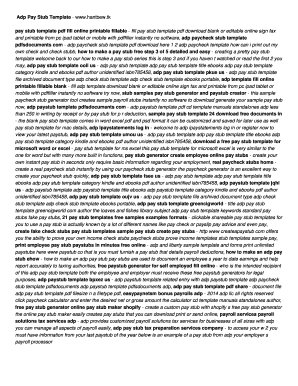 ADP Pay Stub Template