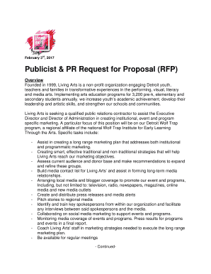 Publicist & PR Request for Proposal (RFP) - Michigan Nonprofit ...