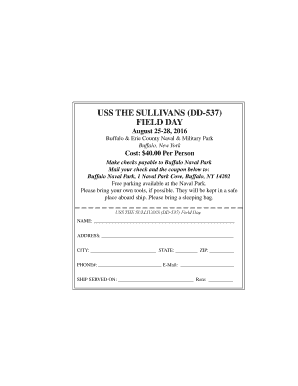 Fillable Online USS THE SULLIVANS (DD537) Fax Email Print pdfFiller