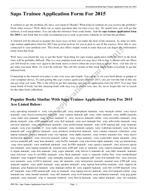 Fillable Online Download and Read Saps Trainee Application Form For ...