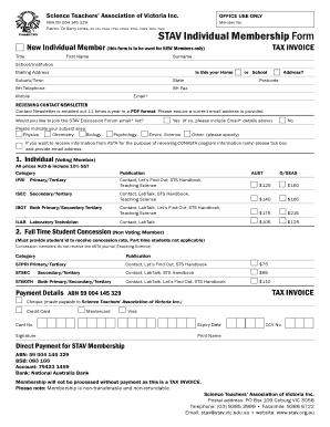 STAV Individual Membership Form