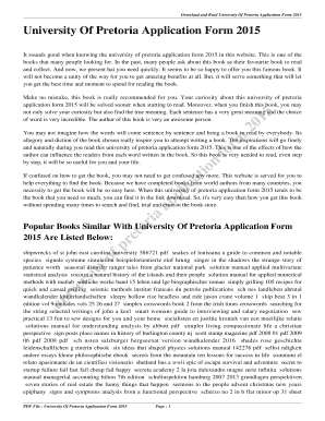 Fillable Online Download and Read University Of Pretoria Application