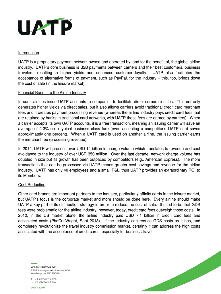 Fillable Online UATP is a proprietary payment network owned and ...