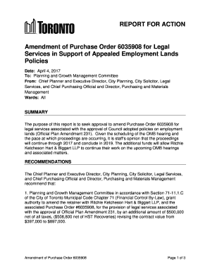 purchase order amendment format