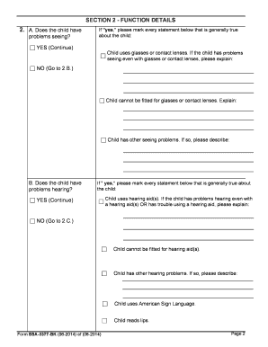 Function Report Child Age 3 to 6th Birthday