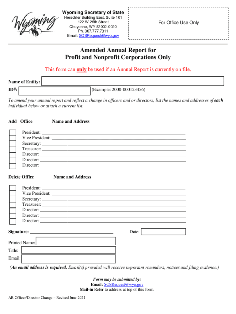 Update the Officers / Directors Preview on Page 1