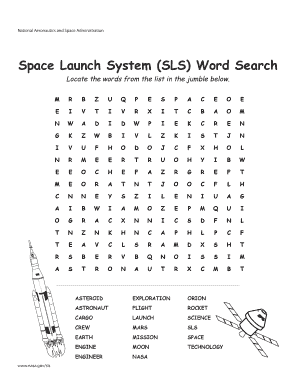 Space Launch System (SLS) Word Search