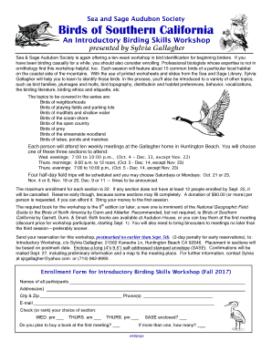 Fillable Online Birds of Southern California Fax Email Print - pdfFiller