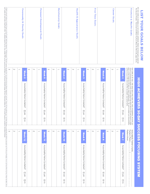 90-Day Success Focusing System Form