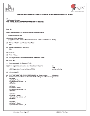 Registration cum membership certificate