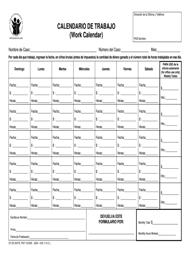 Work Calendar Dcf Florida English Joann Lyndsey