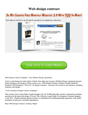 Fillable Online Web Design Contract Template - Free Website Design ...
