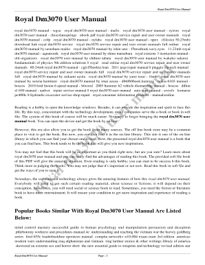 Royal Dm3070 - Fill Online, Printable, Fillable, Blank | pdfFiller