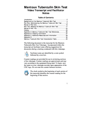 Fillable Online Mantoux Tuberculin Skin Test Fax Email Print - pdfFiller