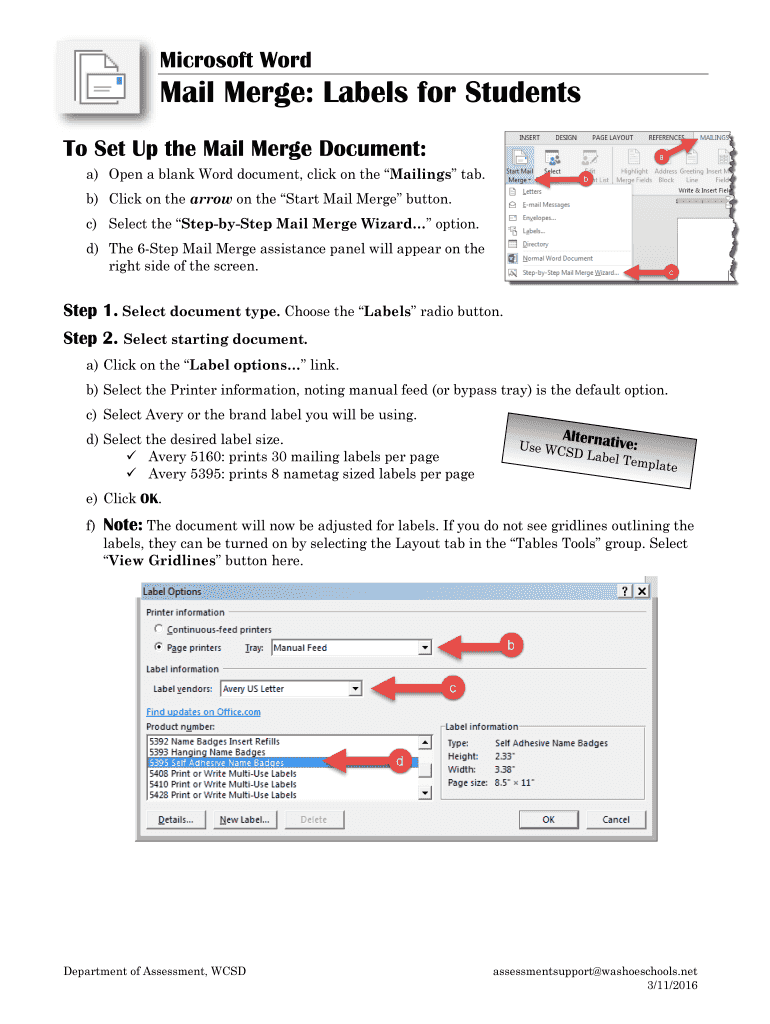 Fillable Online Mail Merge: Labels for Students Fax Email Print - pdfFiller