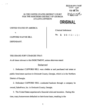 Fillable Online Criminal Indictment Fax Email Print - pdfFiller