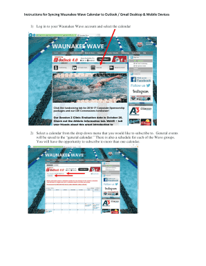 Fillable Online Instructions for Syncing Waunakee Wave Calendar to 