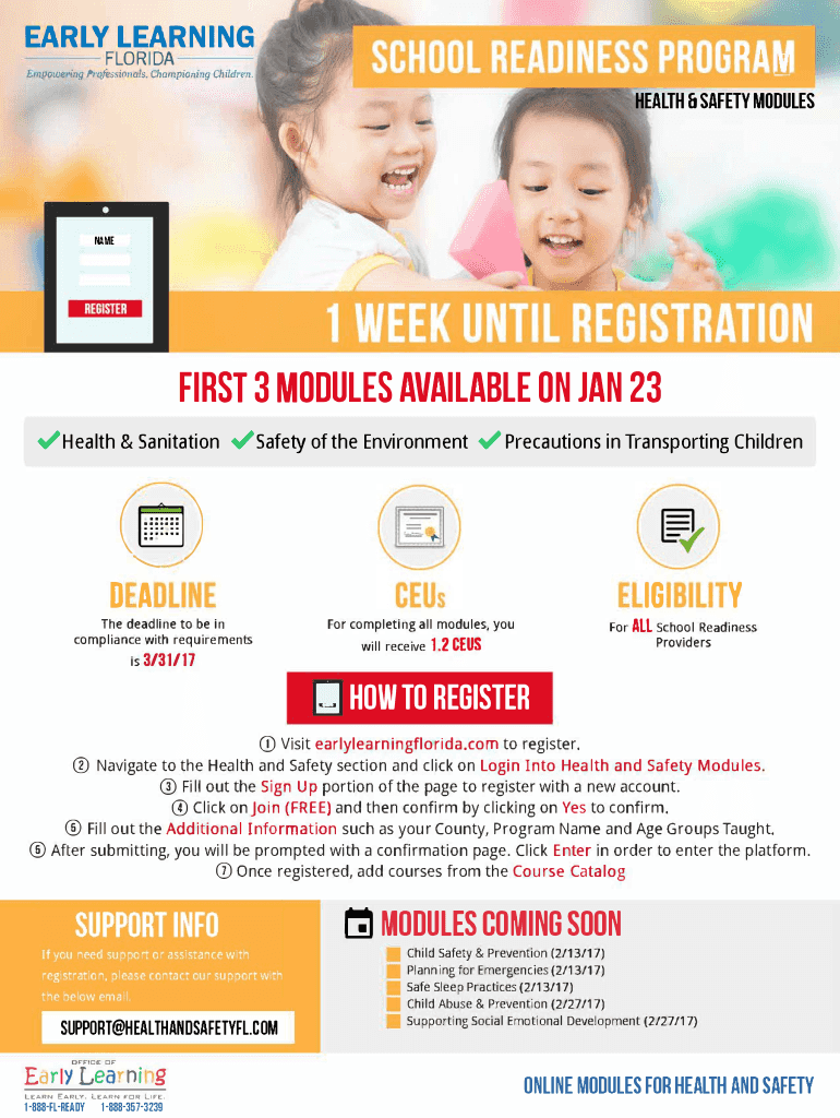 Fillable Online Early Learning Florida Information Flyer On Release Of Fillable Online Early Learning Florida Information Flyer On Release Of