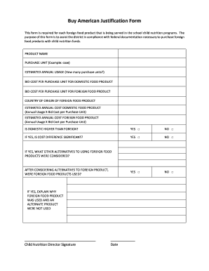 Fillable Online Buy American Justification Form Fax Email Print - pdfFiller