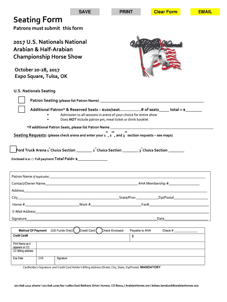 Fillable Online Seating Form Fax Email Print - pdfFiller