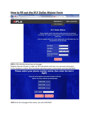 Fillable Online www3 dbu How to fill out the iFLY Dallas Waiver Form ...