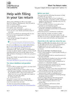 Fillable Online Short Tax Return notes Fax Email Print - pdfFiller