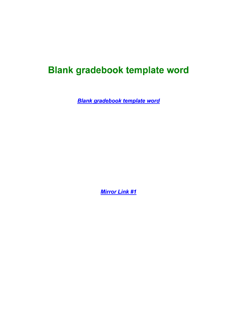 Fillable Online Blank gradebook template word Fax Email Print - pdfFiller