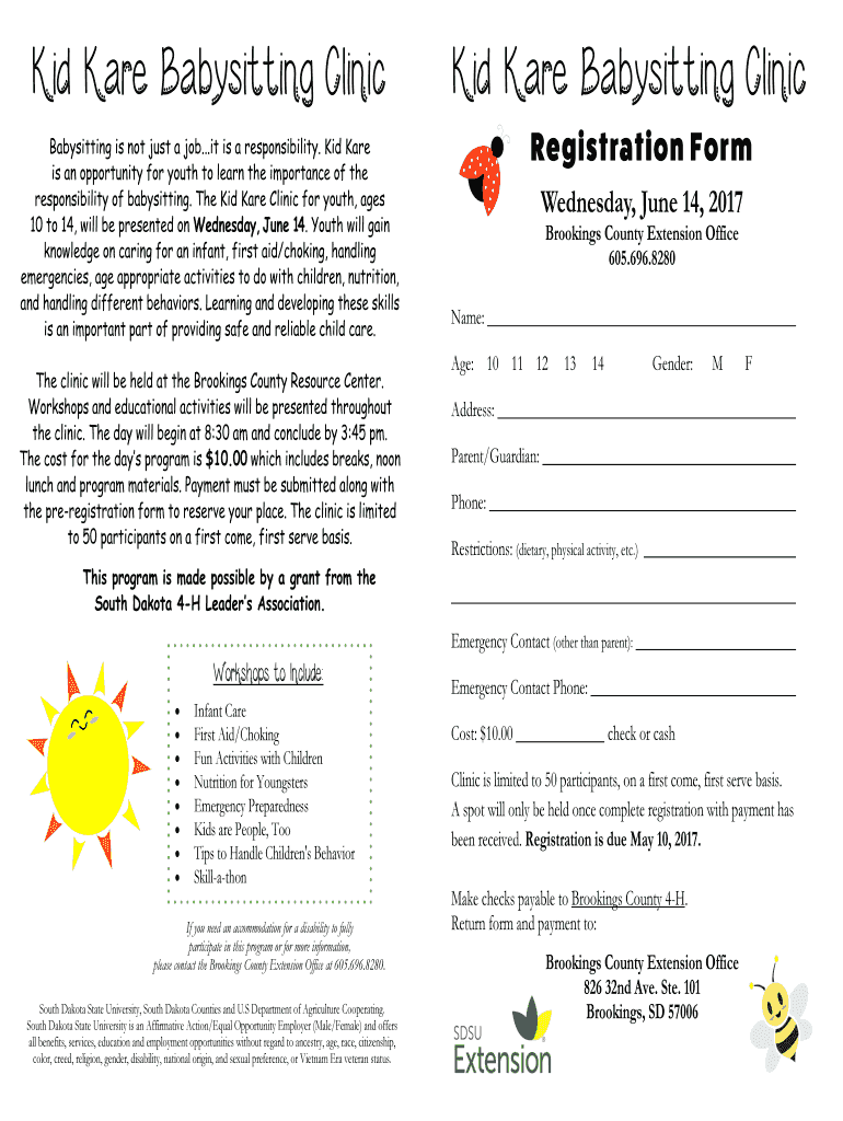 Fillable Online Kid Kare Babysitting Clinic Fax Email Print pdfFiller