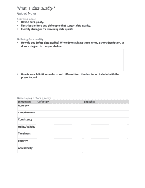 Fillable Online Define data quality Fax Email Print - pdfFiller