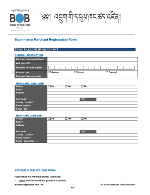 Ecommerce Merchant Registration Form