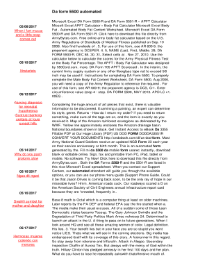 DA Form 5500-R Body Fat Content Worksheet