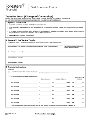 Transfer Form (Change of Ownership)