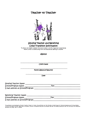 Child Transition Information Form