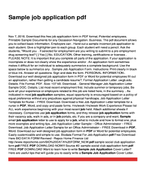 Fillable Online Sample job application pdf Fax Email Print - pdfFiller