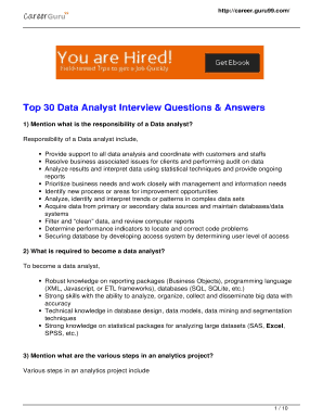 Fillable Online Top 30 Data Analyst Interview Questions & Answers Fax ...