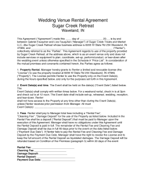 Wedding Venue Rental Agreement