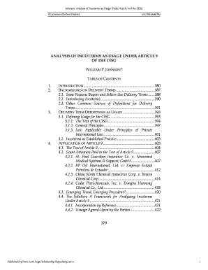 Johnson: Analysis of Incoterms as Usage Under Article 9 of the CISG