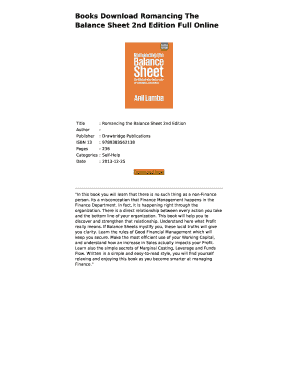 Romancing The Balance Sheet Pdf