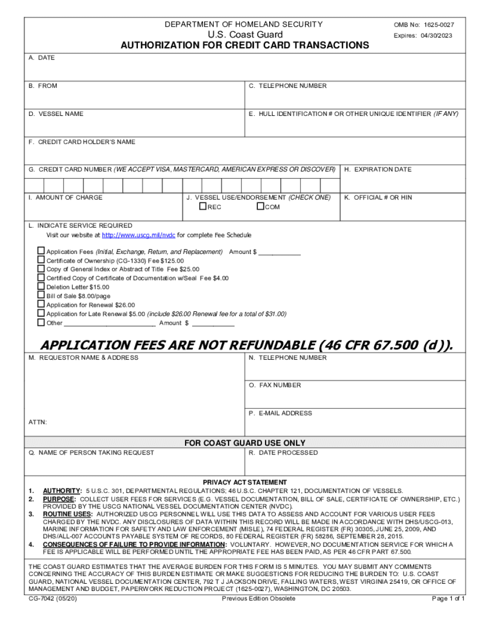 Add Notes To CG-7042 Form