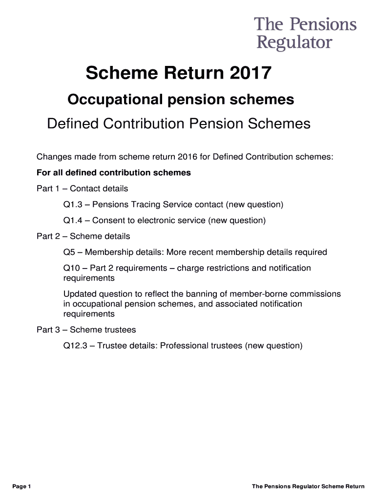 Fillable Online Defined Contribution Pension Schemes Fax Email Print