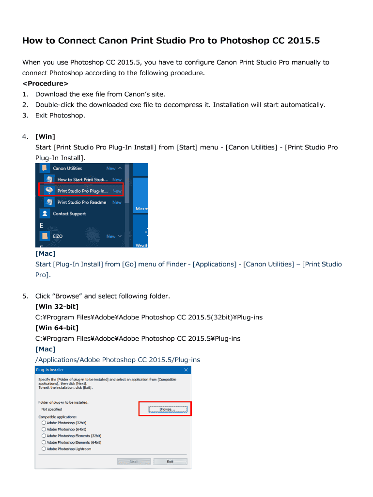 Fillable Online How to Connect Canon Print Studio Pro to CC