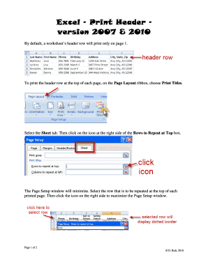 Fillable Online Excel Print Header Fax Email Print - pdfFiller