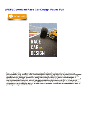 Fillable Online PDF Download Race Car Design Pages Full Fax Email Print - pdfFiller