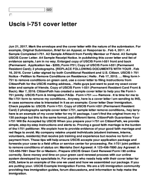 Fillable Online Uscis i-751 cover letter Fax Email Print - pdfFiller