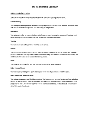 Fillable Online relationship spectrum pdf Fax Email Print - pdfFiller